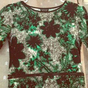 Topshop black/green zipper peekaboo dress